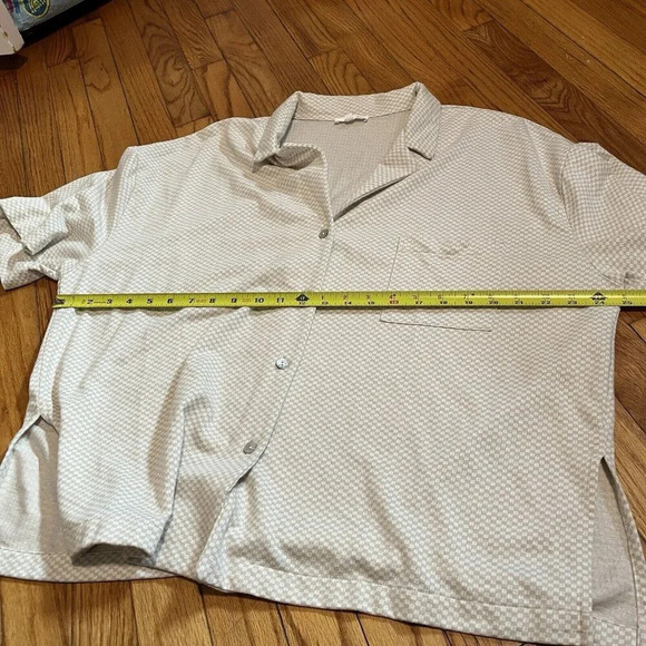 Skin Jules Sandstone Check Button Front Loungewear‎ Top Size 4 - Picture 7 of 7